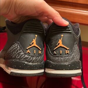 Jordan Black and Orange Sneakers